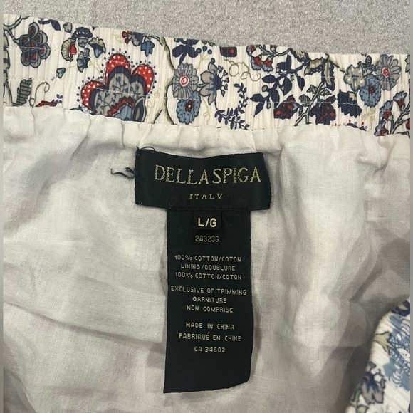 [L]Della Spiga Floral Print Tiered Cotton Skirt - Picture 3 of 6